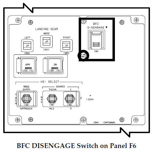 BFC DISENGAGE Switch on Panel F6