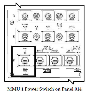 MMU 1 Power Switch on Panel 014